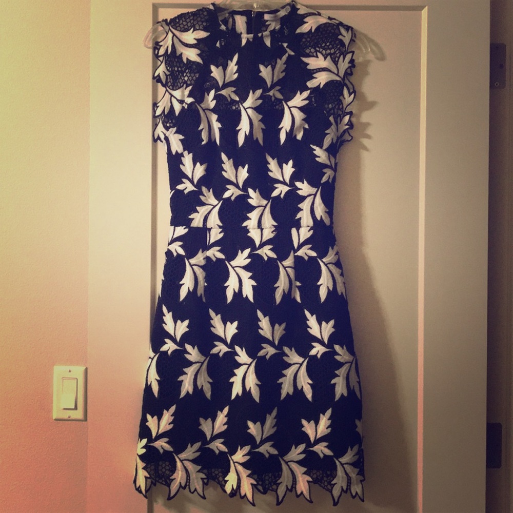 Black and white eyelet embroidered dress (SOLD)